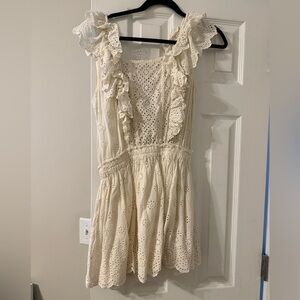 LoveShackFancy Eyelet Lace Dress in Cream